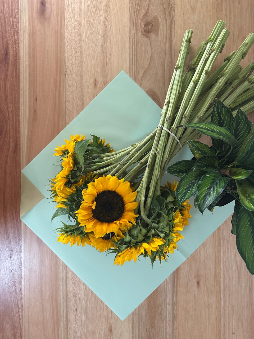 Emballage cellophane pour fleurs : vert sauge et or bicolore (paquet de 20)