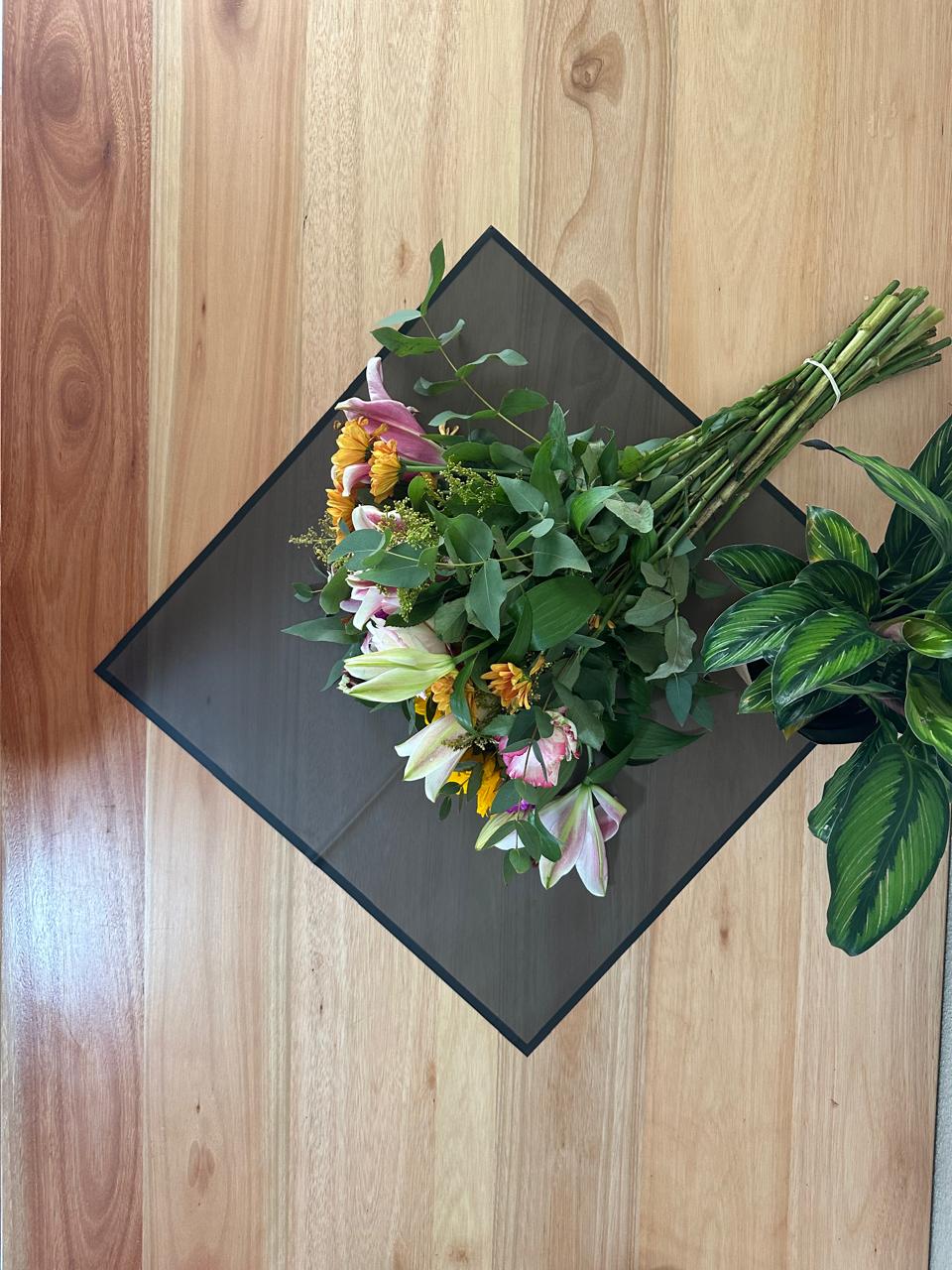 Cellophane Flower Wrap: Semi Transparent Black With Black Border (Pack of 20)