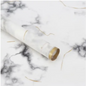 Emballage cellophane pour fleurs : Marbre blanc et doré (paquet de 20)