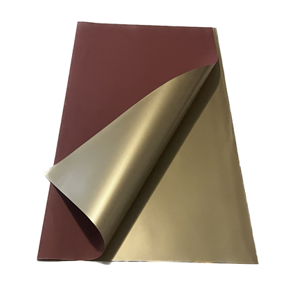 Emballage cellophane pour fleurs : Cardinal bicolore et doré (paquet de 20)