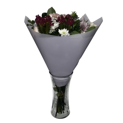 Emballage cellophane pour fleurs : violet clair transparent (paquet de 20)