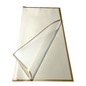 Emballage cellophane pour fleurs : blanc transparent avec bordure dorée (paquet de 20)