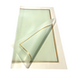 Emballage cellophane pour fleurs : turquoise transparent avec bordure givrée et bordure dorée (paquet de 20)