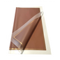 Emballage cellophane pour fleurs : rose poudré transparent avec bordure givrée et bordure dorée (paquet de 20)
