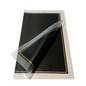 Emballage de fleurs en cellophane : noir semi-transparent avec bordure givrée et bordure dorée (paquet de 20)