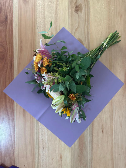 Emballage cellophane pour fleurs : violet clair transparent (paquet de 20)