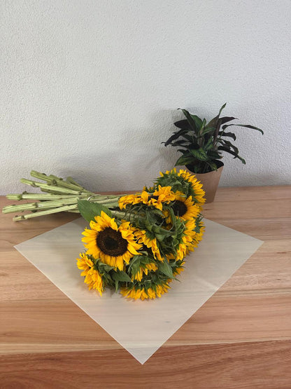 Emballage cellophane pour fleurs : jaune clair transparent (paquet de 20)