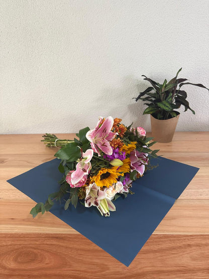 Cellophane Flower Wrap: Two Tone Indigo Blue & Steel Blue (Pack of 20)